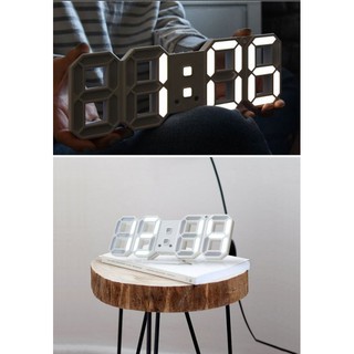 3D立體數字LED時鐘 可顯示溫度 夜光掛鐘 可顯示溫度 電子鐘 貪睡鬧鐘 感應小夜燈 斷電記憶 亮度可調 工業風 鬧鈴