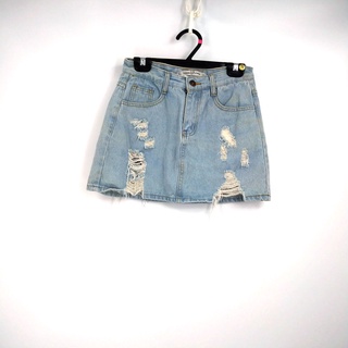 210803SOMEONE JEANS牛仔刷破短裙27二手 有泛黃
