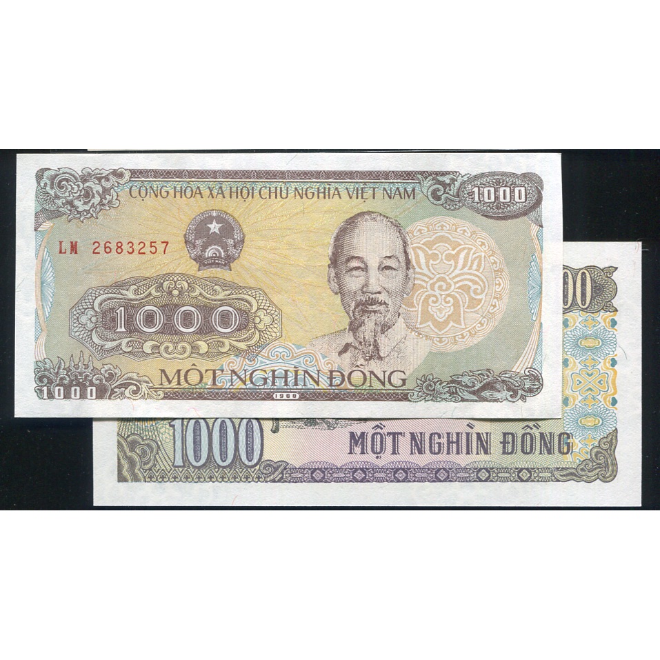 【紙幣-動物】VIET NAM(越南), P106  , 1000-D  , 1988 ,品相全新UNC #204956