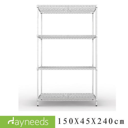 dayneeds 荷重型四層置物架150x45x240公分(電鍍)鐵力士架 收納架 廚房架 置物櫃