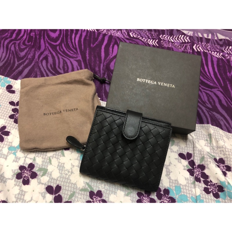 二手 BOTTEGA VENETA BV 黑 拉鍊款皮夾 法國購入 附購買證明  附外盒 防塵袋 提袋  可面交