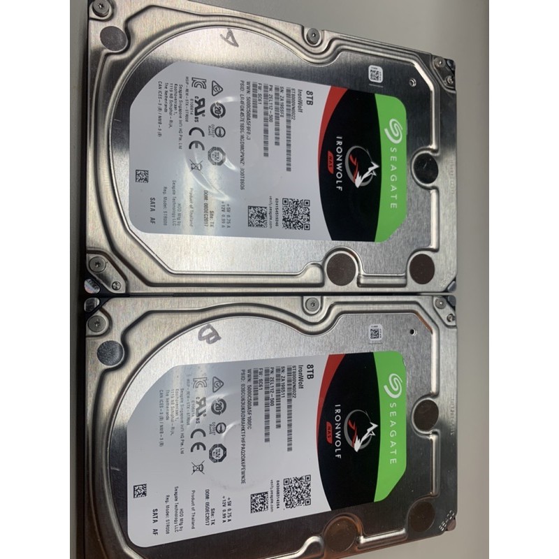 seagate iron wolf 8TB 3.5吋 NAS 專用 （兩入一組）st8000vn004