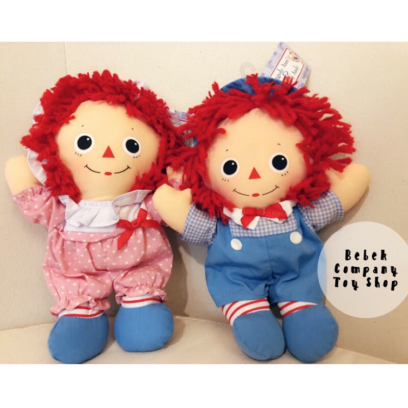 古董玩具 80s baby raggedy Ann &amp; Andy 絕版玩具 10吋/25cm 布偶 安娜貝爾 娃娃 一組