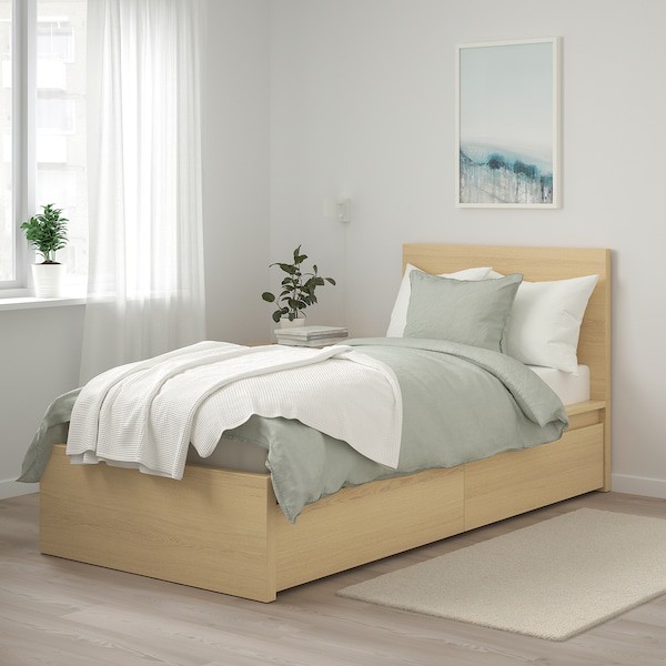 北歐工業LOFT風格經典IKEA宜家MALM單人床框床架+luröy板條+二收納盒/二手九成新/原$7990特$4880