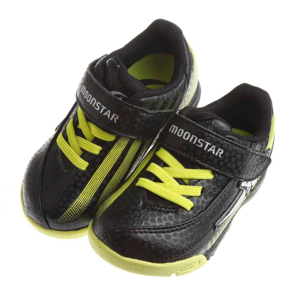 童鞋/   Moonstar日本黑色足球風閃電競速機能運動鞋(15~19公分)  IBY086D