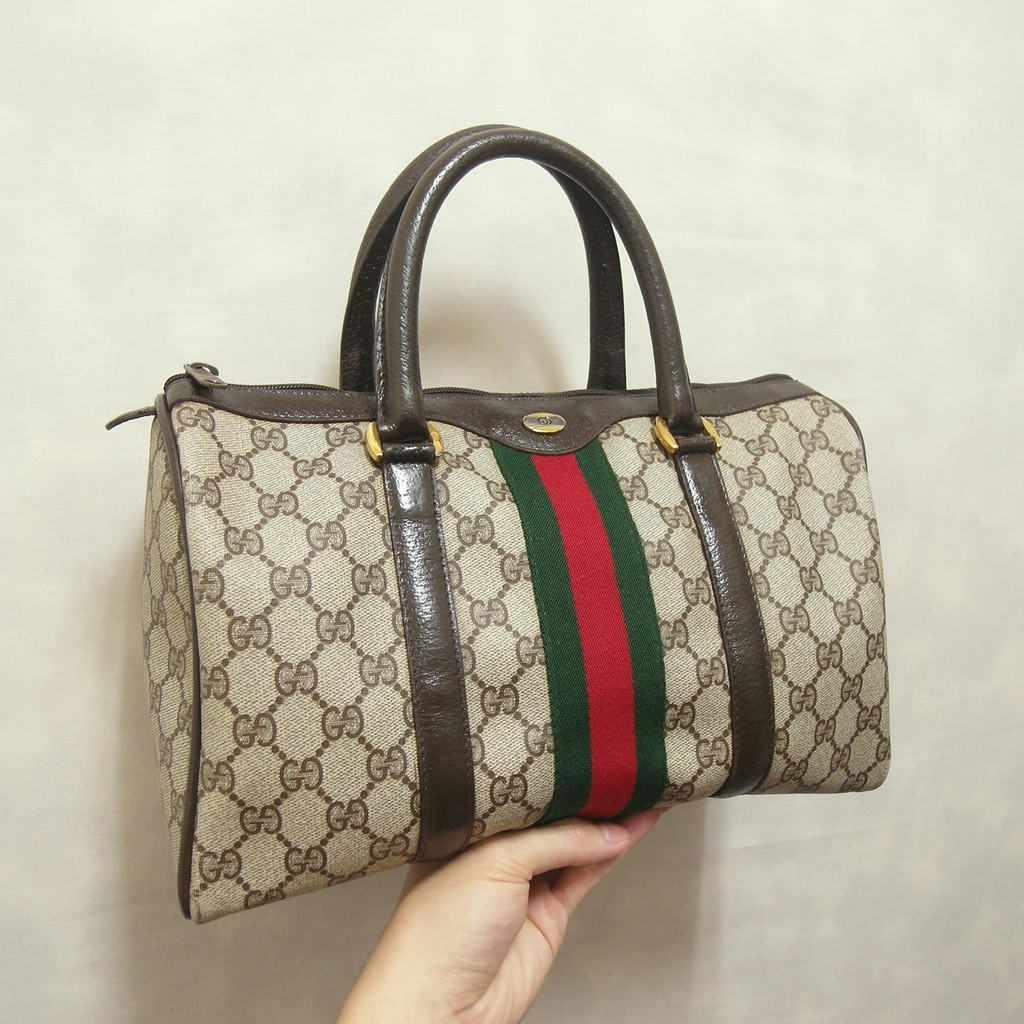 三件7折🎊 Gucci 波士頓包 手提包 手提袋 包包 極稀有 義大利製 老品 復古 古著 Vintage