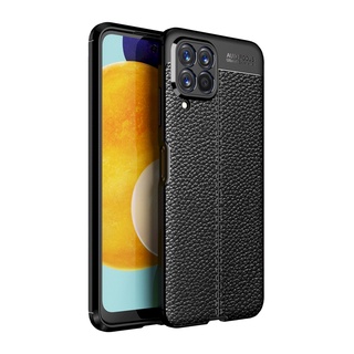 Samsung Galaxy M53 5G 荔枝紋保護殼皮革紋造型超薄全包手機殼背蓋