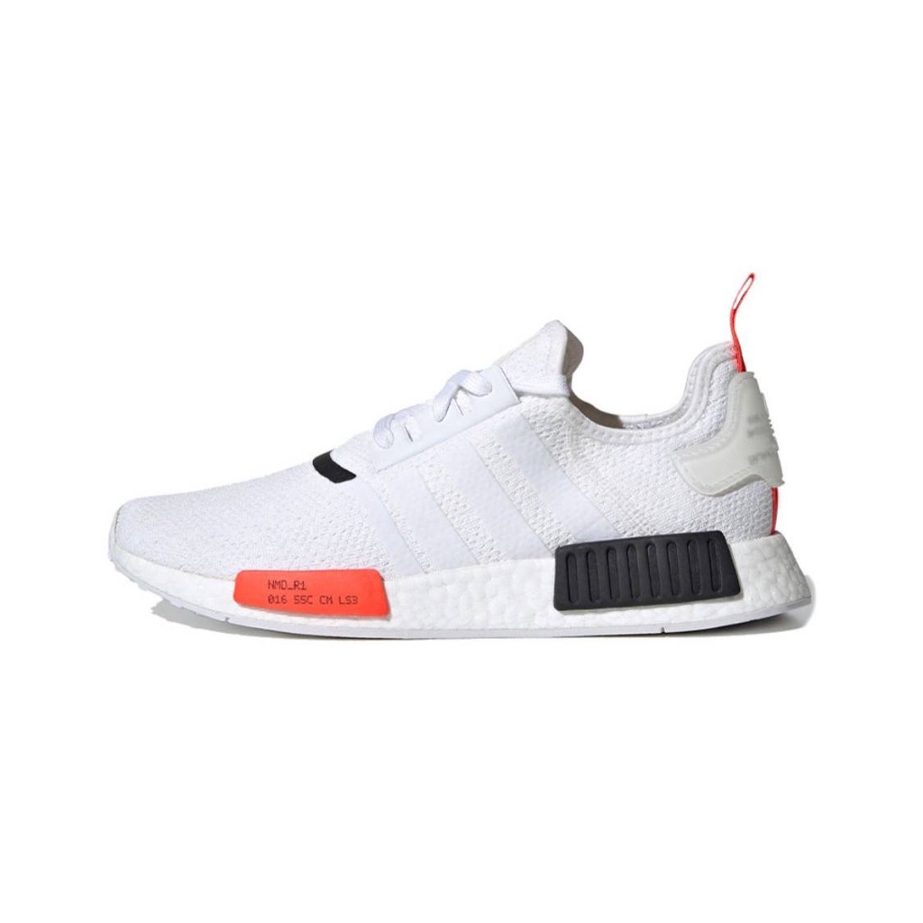  100%公司貨 Adidas NMD_R1 白黑橘 襪套 針織 跑鞋 Boost 白 EH0045 男女鞋