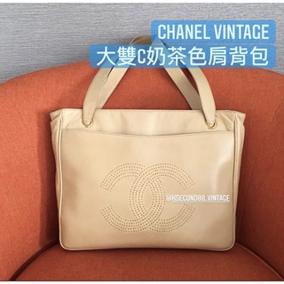 Chanel Vintage 大雙C養樂多色肩包/媽咪包/奶粉包