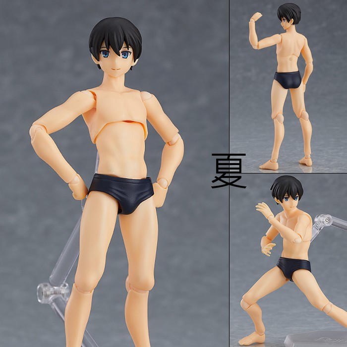 夏本舖 日版figma 452 泳裝body 男性ryo 素體黑色泳褲龍帥哥裸足type2 可動 蝦皮購物
