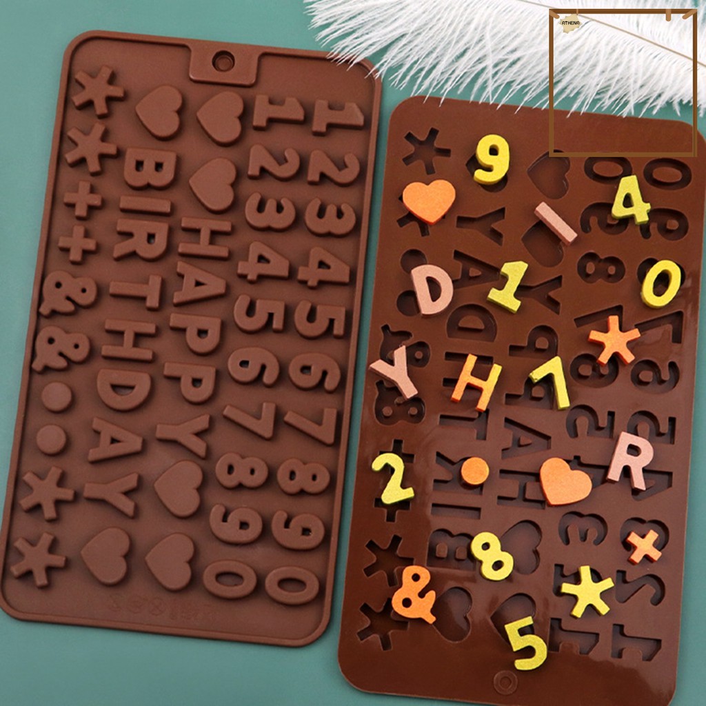 🍰妙妙屋🍰2PC   數字款+字母款  巧克力模具英文愛心形狀 DIY手工烘培 翻糖巧克力片