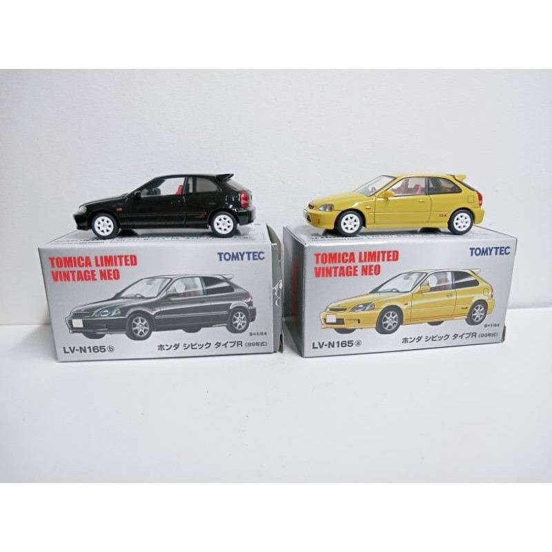 (現貨)Tomica Tomytec LV-165ab Honda Civic TypeR (99年式)黄黑双車一組