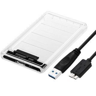 【台灣當日發貨內附發票】【電腦周邊／硬碟保護殼】透明2.5吋SSD硬碟外接盒 SATA USB3.0 (附傳輸線)