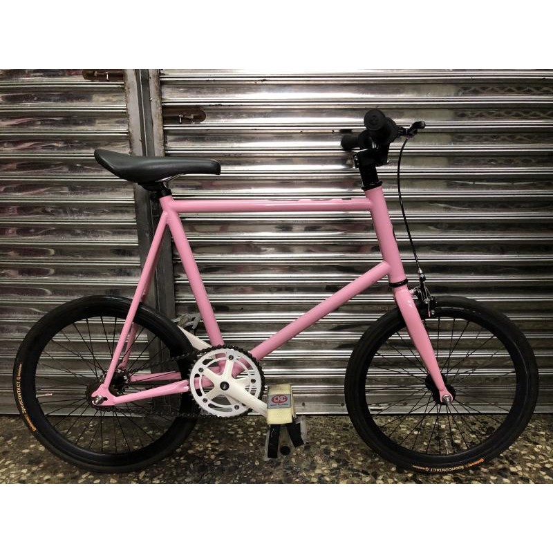 【專業二手腳踏車買賣】RUDER BERNA EIGHTPER WD 單速車 小徑車 FIXED GEAR 粉紅色