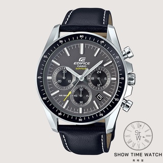 EDIFICE 卡西歐 經典造型 三眼計時 日期顯示 手錶 - 皮帶/灰面銀 EFB-570L-1A [ 秀時堂 ]
