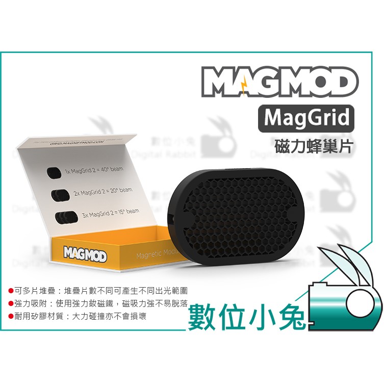 數位小兔【MagMod MagGrip 磁力蜂巢片】閃光燈 四段聚光 磁鐵 快速控光 耐用 收納容易 磁模 通用