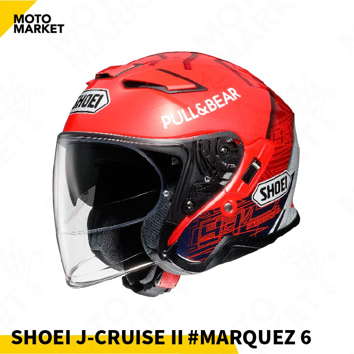 【摩托麻吉】SHOEI J-Cruise II 3/4安全帽 選手彩繪 #MARQUEZ 6 輕量 內墨片 半罩