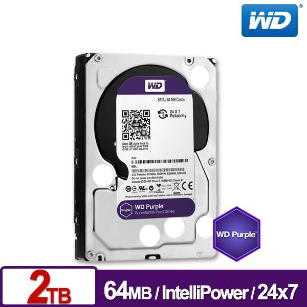 WD 2TB WD20PURZ 3.5吋紫標(Purple) 監控系統專用硬碟 5400RPM SATA 3年保