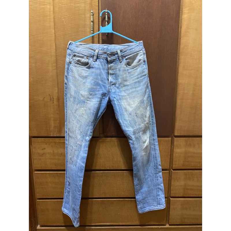 日本 購入 Levi’s 牛仔褲 淺藍 割線破壞 501 二手