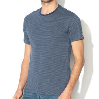 Levi's 兩件組純棉T恤 男裝 T恤 短袖 短T-Shirt 圓領上衣 素T L60028 藍條紋/灰色(現貨)