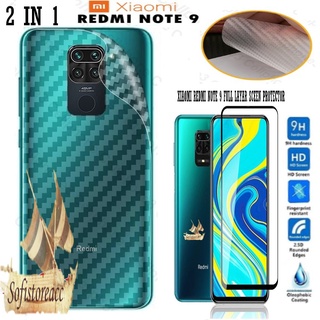 LAYAR 2in1 鋼化玻璃 Redmi Note 9 Note 9 Pro 全 Garskin 碳獎勵螢幕