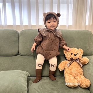 【四口甜】現貨秋冬ins新款韓系 男女寶內搭打底褲 男女童小熊條紋彈力內搭褲 長褲