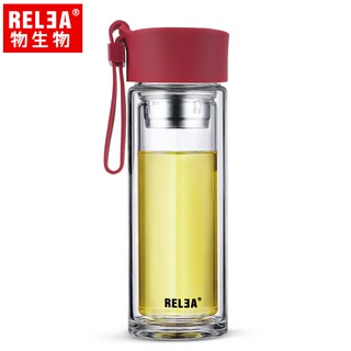有型有個性 > 公司貨【RELEA 物生物】型格 300ml 耐熱雙層玻璃杯 > 熱情紅