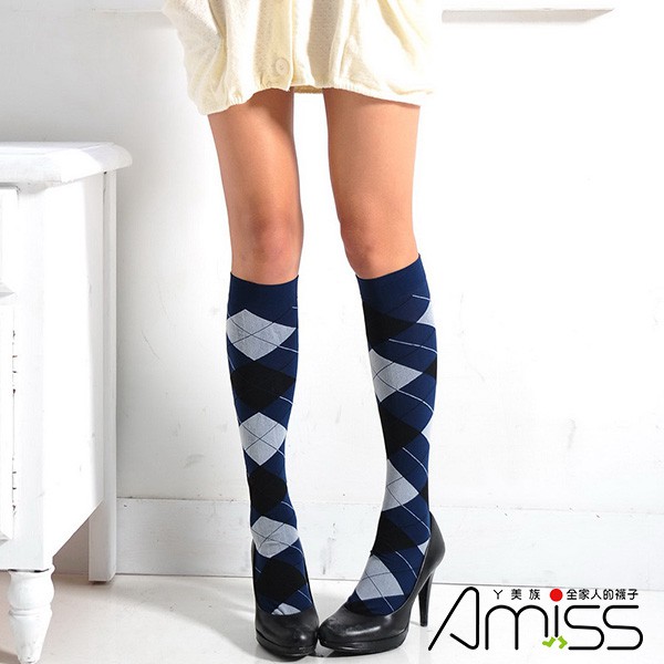 【Amiss】蘇格蘭學院風中統襪/長襪-A413-7
