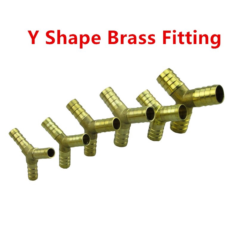 黃銅管接頭 Y 形 3 通軟管倒鉤 6-19mm 銅帶刺連接器接頭耦合器