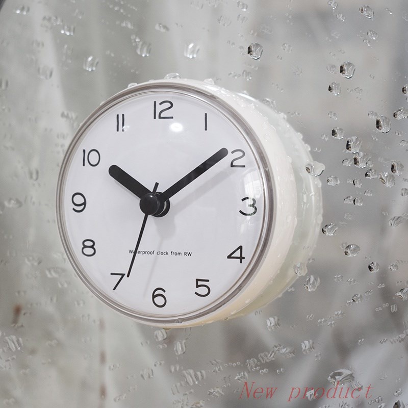 BH時鐘 鐘錶 浴室防水小時鐘吸盤鍾冰箱貼鍾廚房時鐘掛鐘衛生間吸牆貼玻璃鐘錶