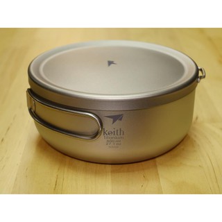 【山道具屋】Keith 鎧斯鈦 Ti5327 超輕純鈦付蓋便當餐盒/泡麵碗(0.8L/175g)