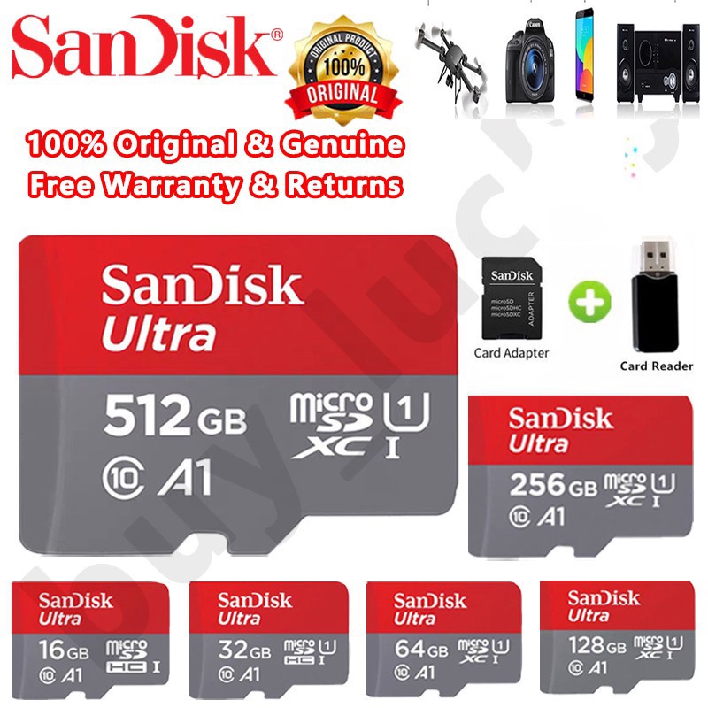 SANDISK 閃迪 100MB/S ULTRA A1 Class 10 Micro SD 存儲卡 32G/64GB/1