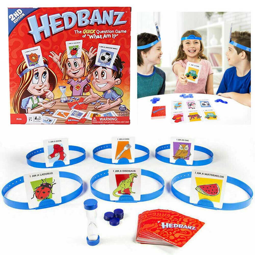 Hedbanz紙牌遊戲聚會家庭朋友猜Headbanz單詞益智遊戲