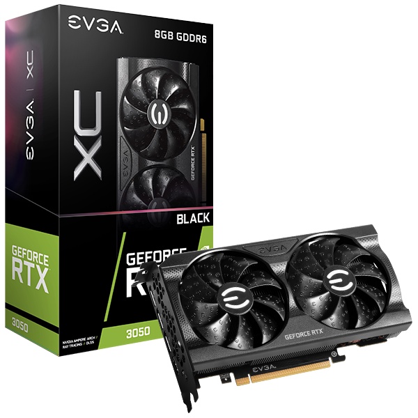 EVGA GeForce RTX 3050 XC BLACK GAMING, 08G-P5-3551-KR, 8GB G