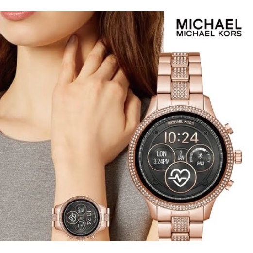 現貨全新平行輸入Michael Kors Access 觸控智能錶MKT5052 玫瑰金色MK 鑲鑽智能錶| 蝦皮購物