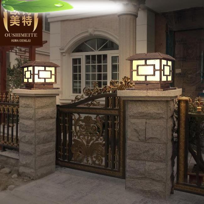 柱頭燈戶外太陽能圍墻門柱歐式陽臺燈室外防水復古led庭院門柱燈數碼之家精品 蝦皮購物