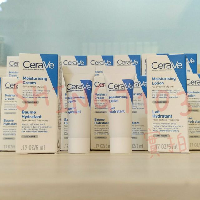 【免運 可刷卡】正品 有中文標 CeraVe 適樂膚 長效清爽保濕乳 長效潤澤修護霜 5ml 夜間修護保濕乳 3ml