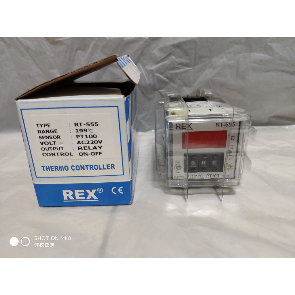 REX 溫度控制器 RT-555 0-199℃ PT100 AC220V 含底座 新 品