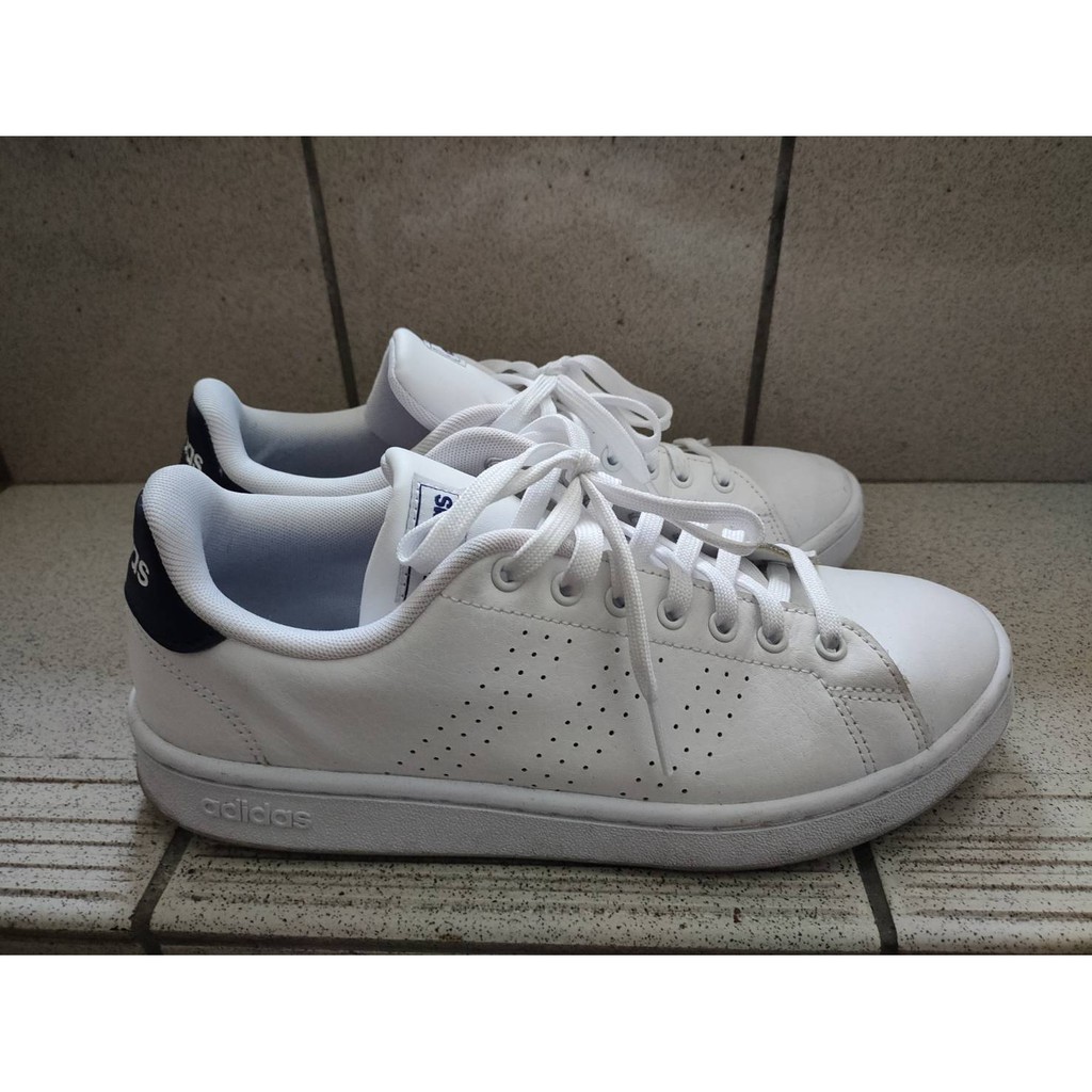 Adidas Advantage休閒鞋 US7.5 白色/藍色