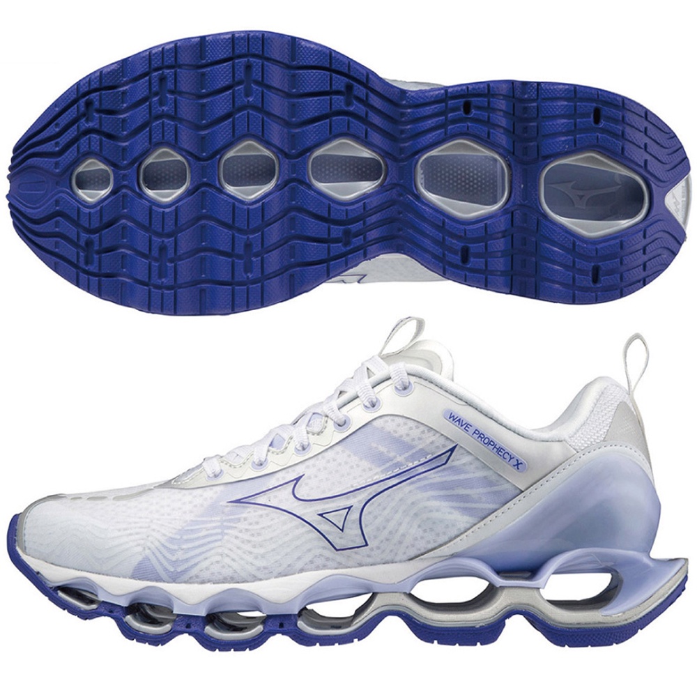 MIZUNO WAVE PROPHECY X 女鞋 慢跑 U4ic中底 一般型 白藍【運動世界】J1GD210071