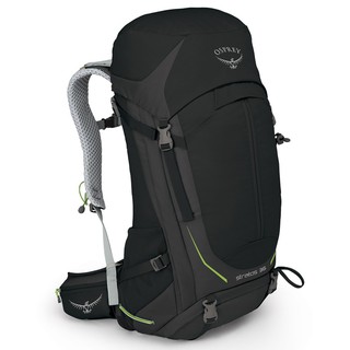 【Osprey】出清 Stratos 36 黑 M/L【36L】透氣立體網架健行背包 防水背包套 水袋隔間 緊急哨