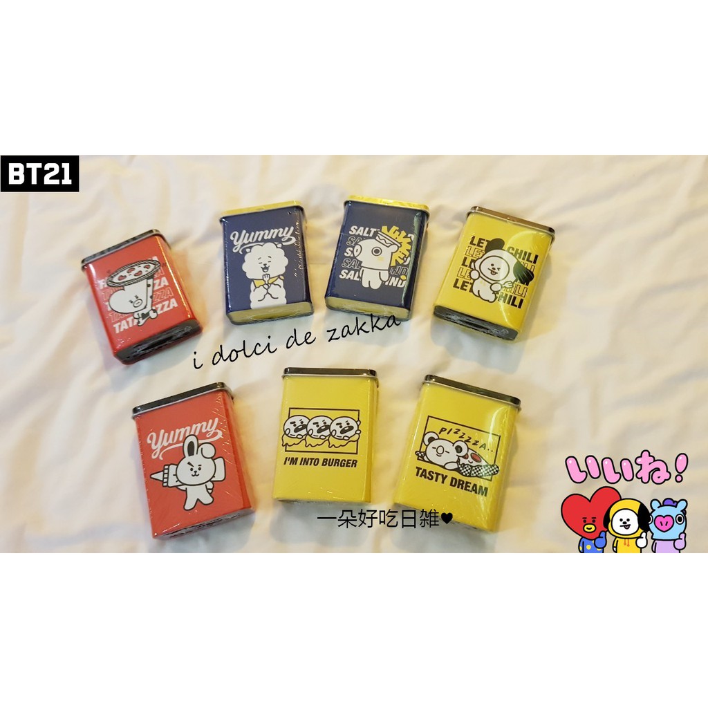 現貨 韓國帶回 BT21 宇宙明星 防彈少年 鐵盒 OK蹦 食物系列 50入