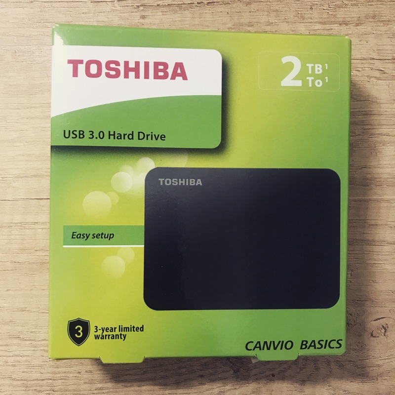 TOSHIBA 東芝 2TB  2.5吋 外接硬碟 USB3.0 黑靚潮 行動 黑色 Black hard drive