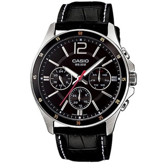 【CASIO】專業實用不鏽鋼款紳士皮帶腕錶 (MTP-1374L-1A)正版宏崑公司貨
