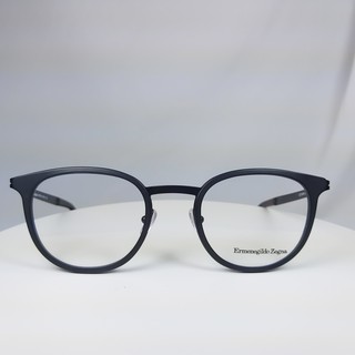 『逢甲眼鏡』 Zegna 傑尼亞 眼架 全新正品 霧面黑粗框 經典設計款 圓框微貓眼版【EZ5048 002】