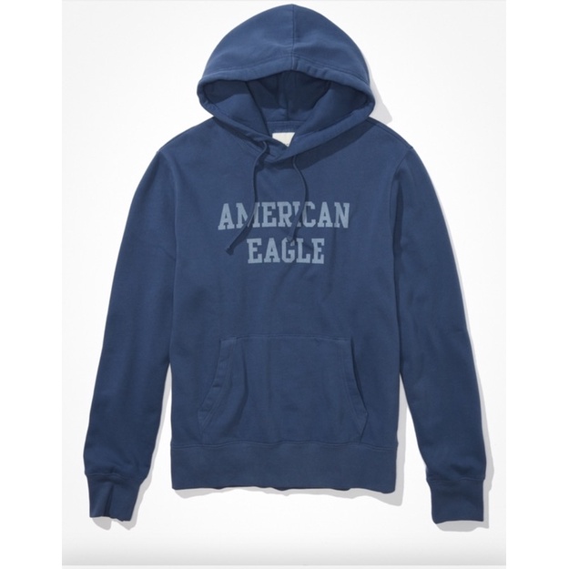American eagle SUPER SOFT FLEECE ICON GRAPHIC HOODIE 藍L號 帽T