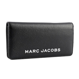 【折扣現貨】正品Marc Jacobs THE BOLD OPEN FACE 黑色粒面皮革 掀蓋二折兩式長夾皮夾