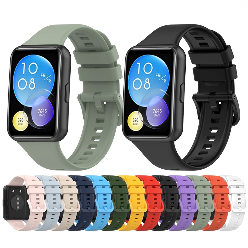 華為 Watch Fit 2 錶帶 軟 矽膠 腕帶 替換錶帶 適用於 huawei Fit2