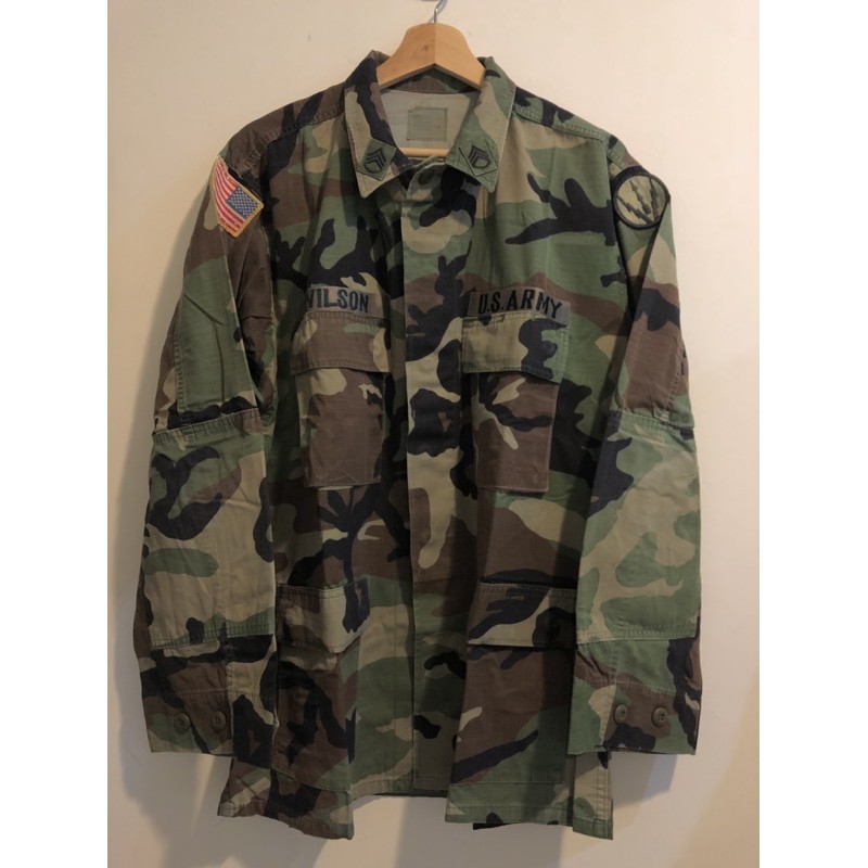 US ARMY  美軍 公發 迷彩 四口袋 長袖 襯衫 外套 古著 現貨x1