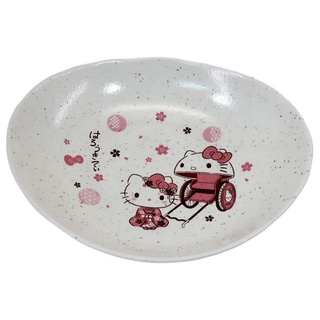 凱蒂貓 HELLO KITTY 陶瓷盤(手拉車) 日本製